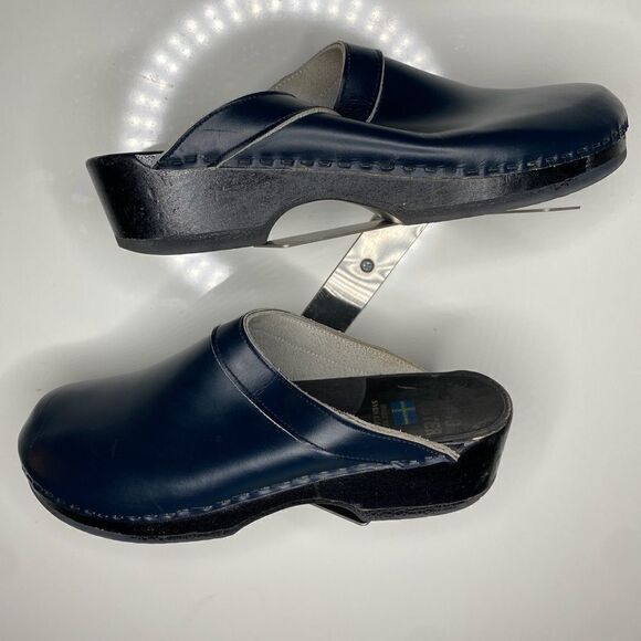 Sven Plain Clogs Men's Size 45 or US 12 Purple Leather GR - Picture 3 of 7